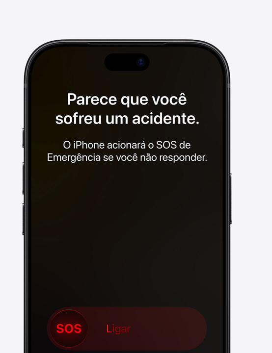 Tela do iPhone mostrando o recurso Detecção de Acidente