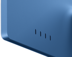 iMac, arkadan dış görünüm, mavi renk, dört adet Thunderbolt 4 bağlantı noktası